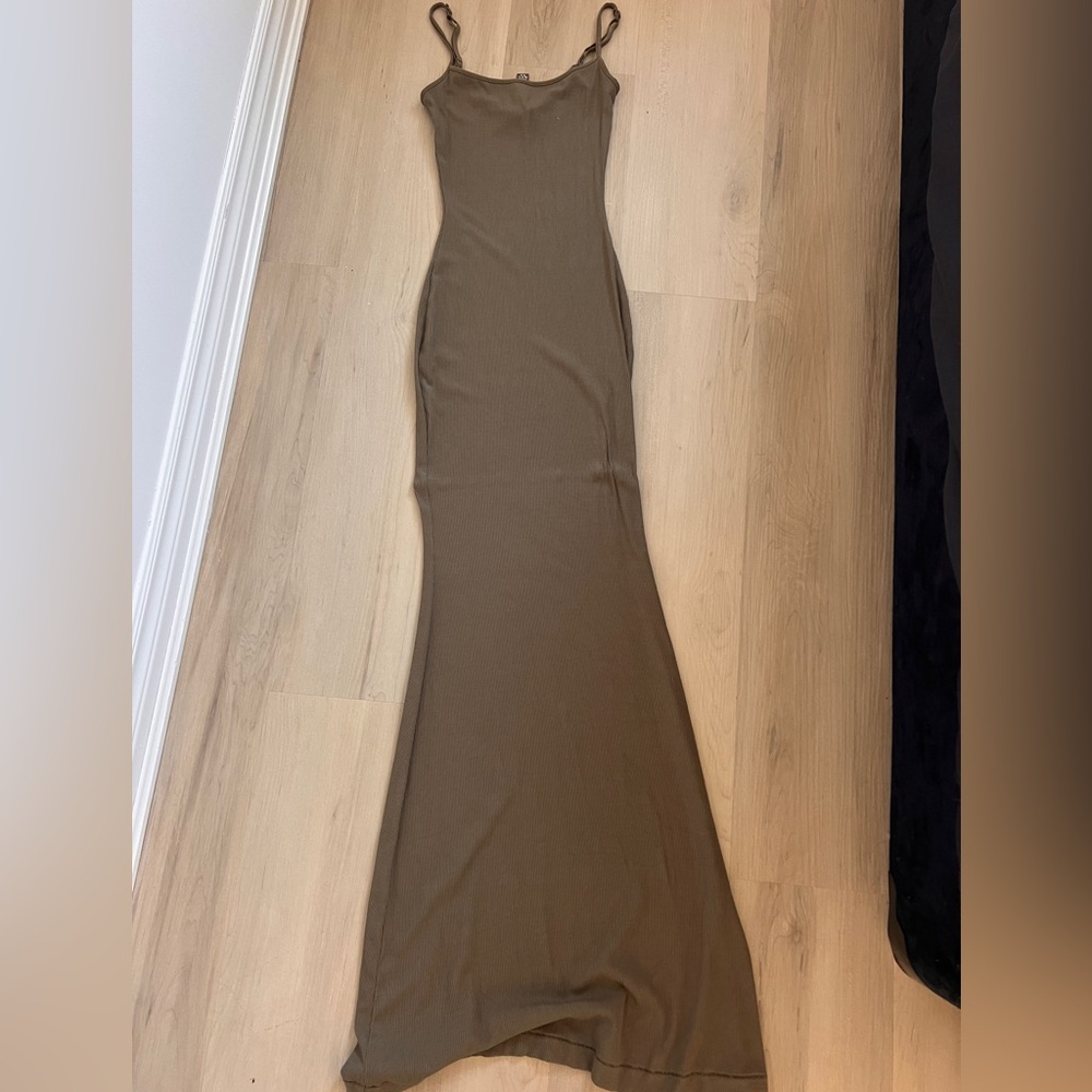 SKIMS army green soft lounge dress